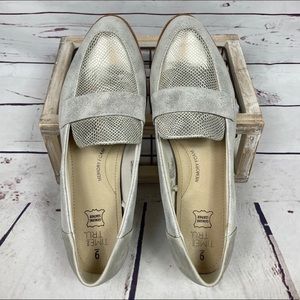 Time & Tru | Pewter Snakeskin Slip On Loafers Sz 9